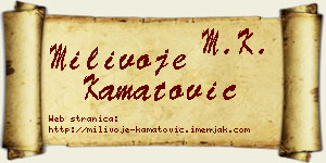 Milivoje Kamatović vizit kartica